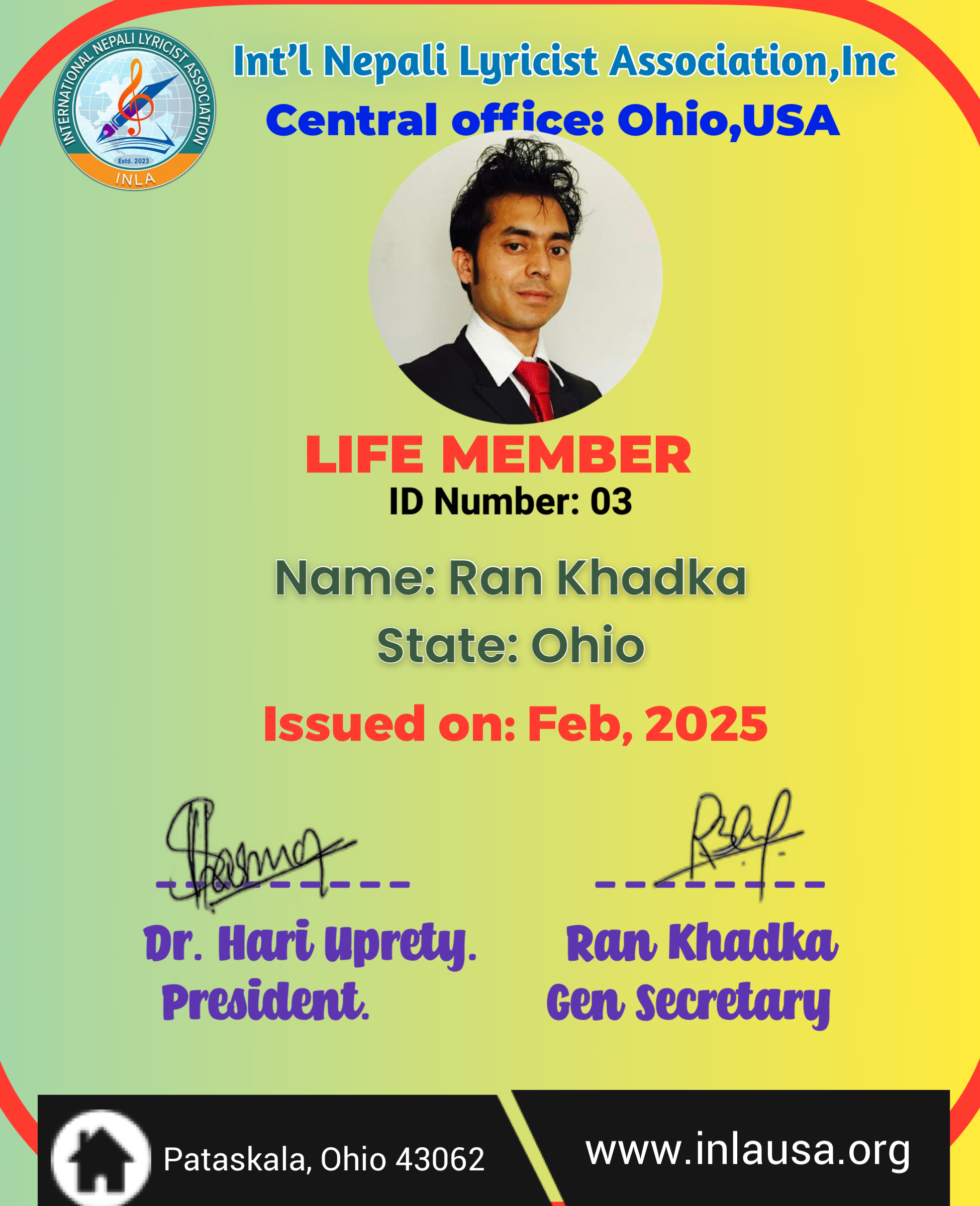 INLA USA - Immigrant Nepali Lyricist Association USA, Inc.